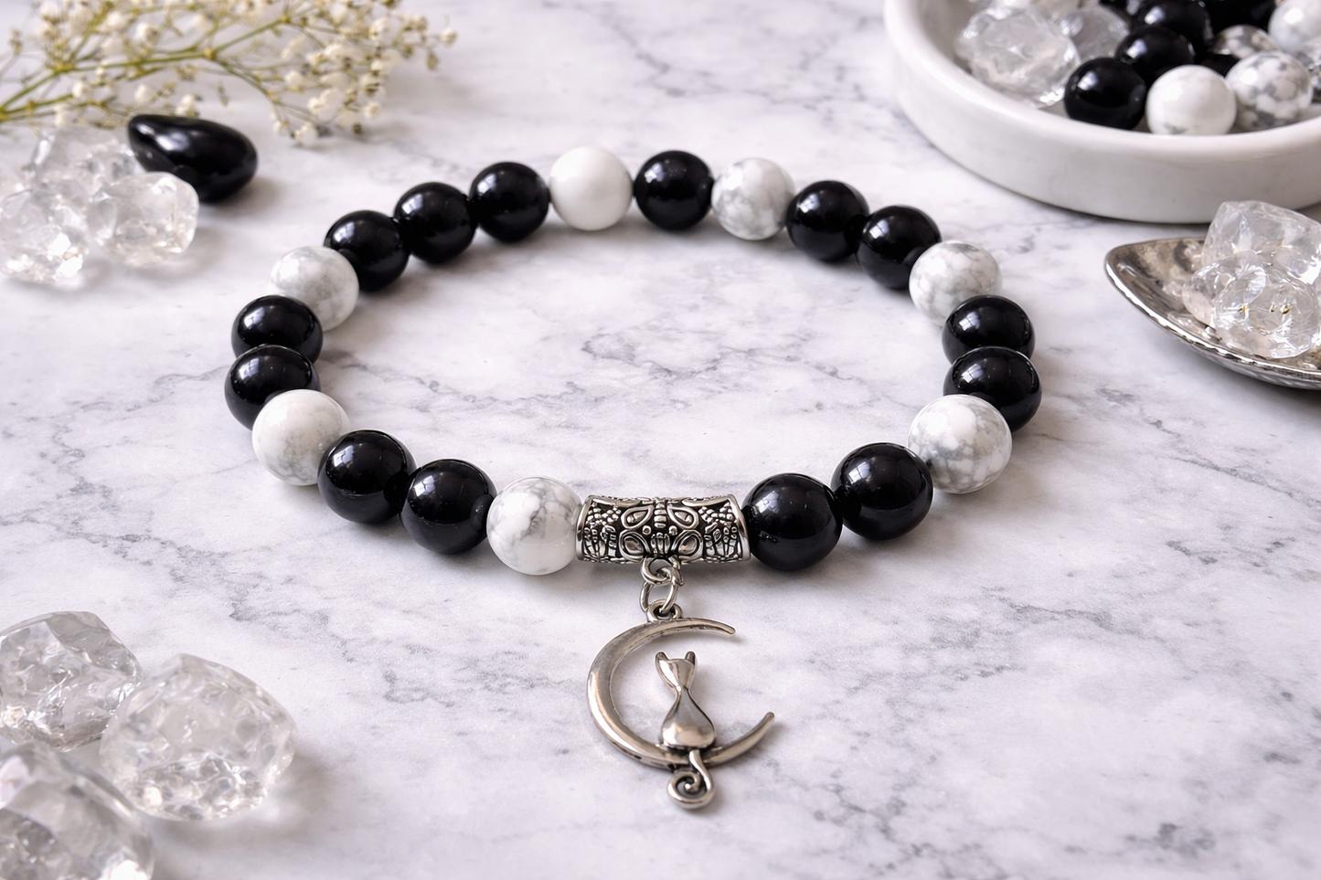 Bracelet Howlite & Onyx