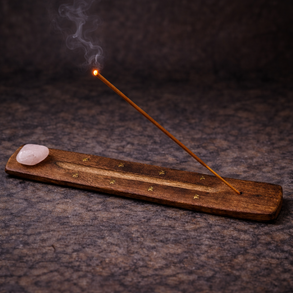 Porte encens quartz rose