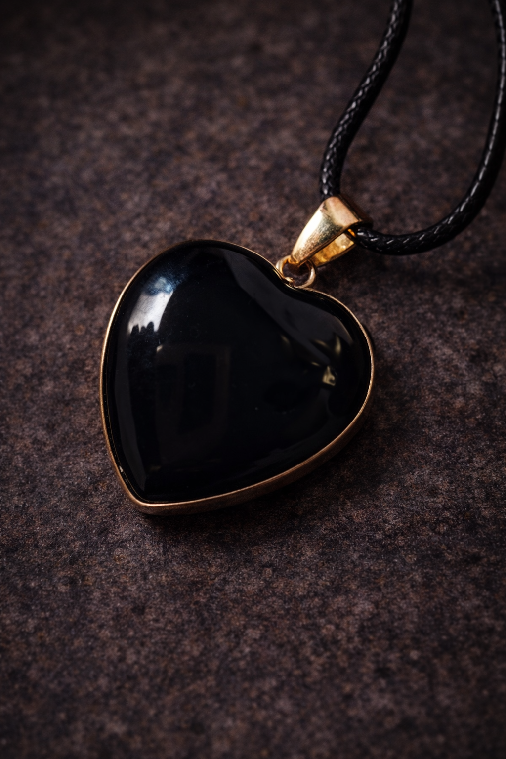 Pendentif Coeur Obsidienne