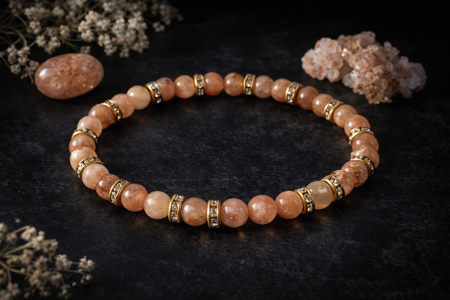 Bracelet pierre de lune & de soleil