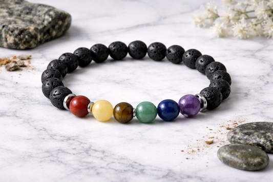 Bracelet Pierre de Lave & Chakra