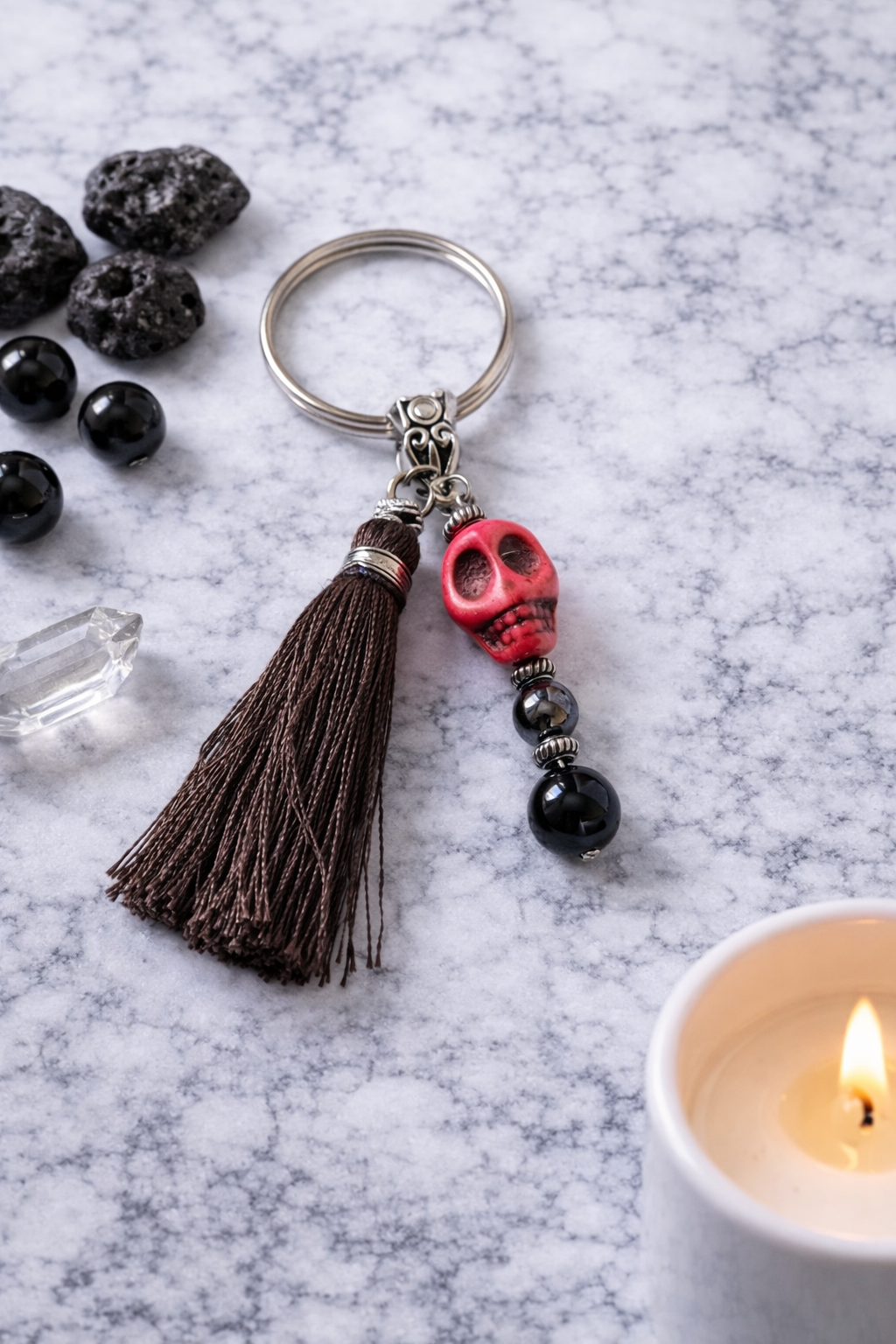 Porte-clefs tête de mort