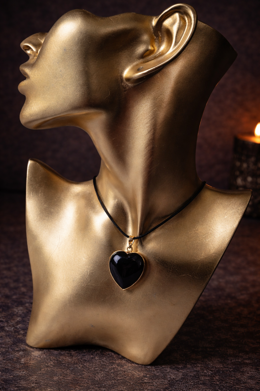 Pendentif Coeur Obsidienne