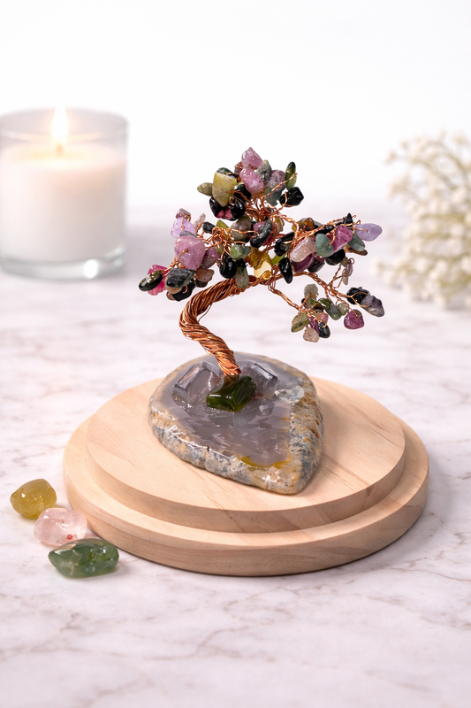 Arbre tourmaline multicolore
