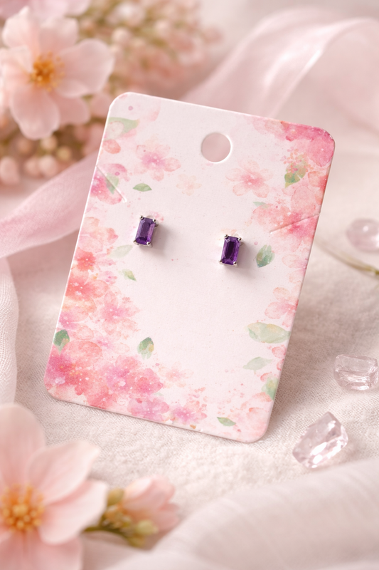 Boucles d'oreilles  argent et améthyste