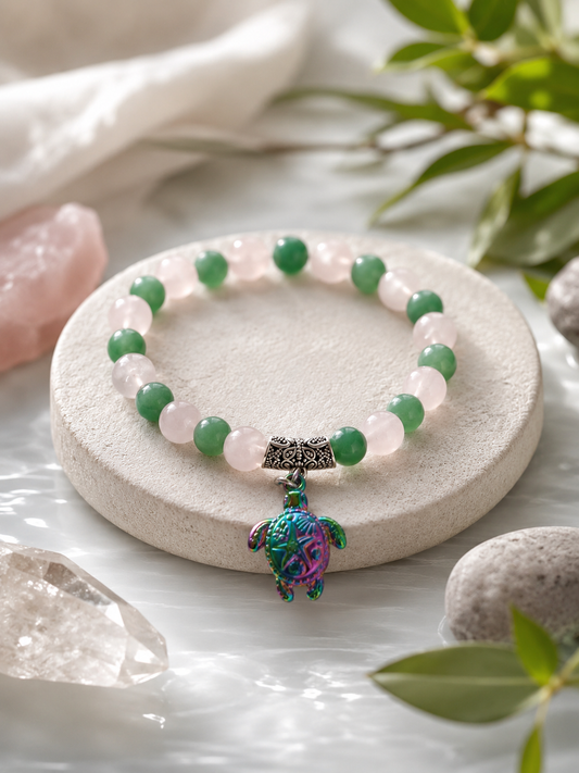 Bracelet Aventurine et Quartz Rose