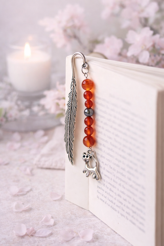 Marque pages cornaline hematite